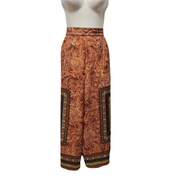 Zara Palazzo Wide Leg Pants Size L - Picture 1 of 9